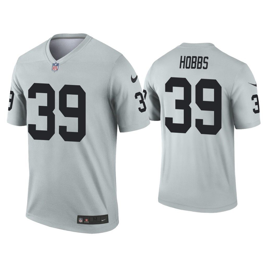 Men Oakland Raiders #39 Nate Hobbs Nike Grey Silver Inverted Legend NFL Jersey->oakland raiders->NFL Jersey